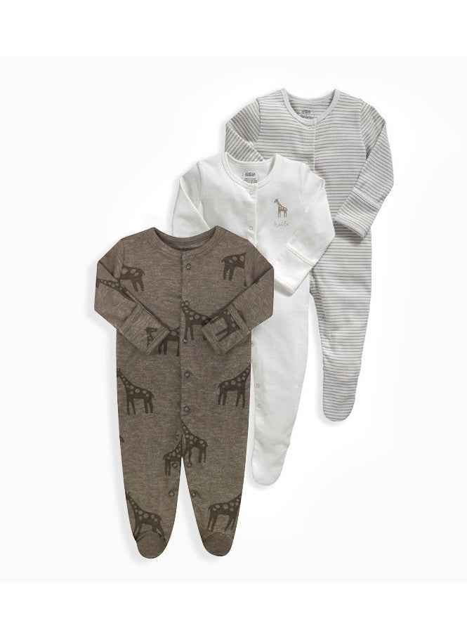 SKT Shiketro Cotton Newborn Onesie Baby Clothes Three-Piece Set 