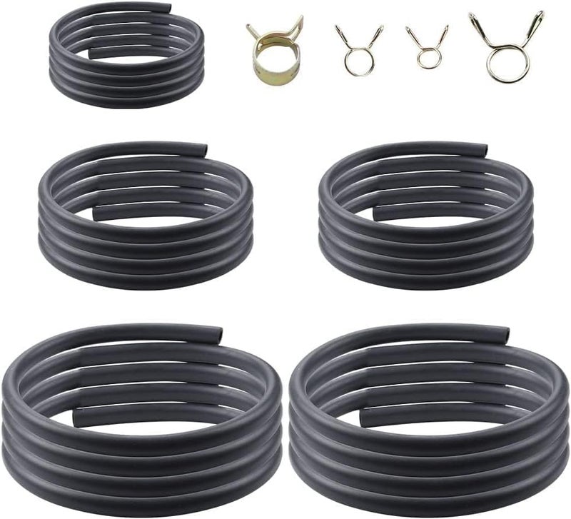 AloneGoer 3 Feet 1/8" 3/16" 0.22" 1/4" 5/16" ID Fuel Line Gas Tube Hose Compatible with Kawasaki EZGO Snowmobile Lawn Mowers Tractors Bike Scooter ATV Golf Cart Motorcycle w 40PCS Clips - Image 1