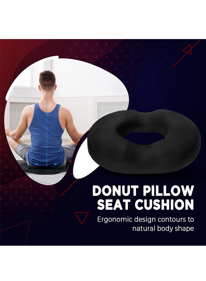 Donut وسادة مقعد وسادة العظام التصميم  Tailbone & الذاكرة رغوة وسادة تخفيف الألم والضغط للبواسير ، الحمل بعد الولادة ، الجراحة ، Sciatica (أسود) - Image 5