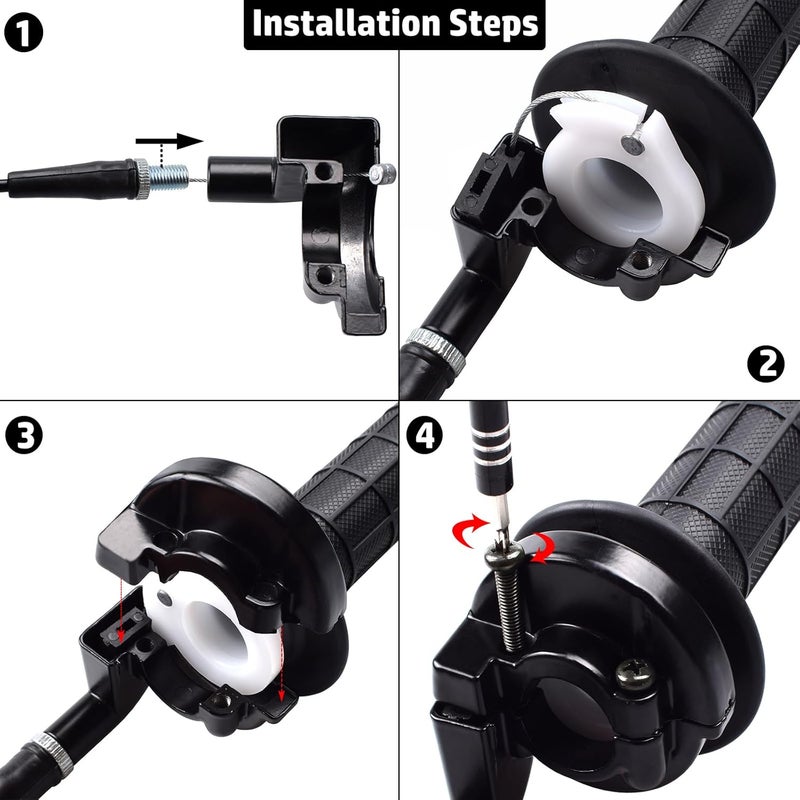 Royitay 7/8" 22mm Twist Throttle Accelerator Handle Grips and Cable Set for Mini Bikes and ATVs - Image 4