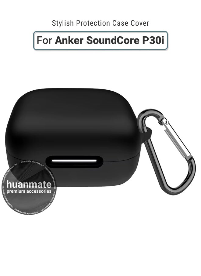 huanmate Anker SoundCore P30i Silicone Case Cover - Black - Made with Soft Silicone, Lightweight & Durable - Stylish Design, Accurate Cut-outs, Easy Installation & Removal  - Image 1