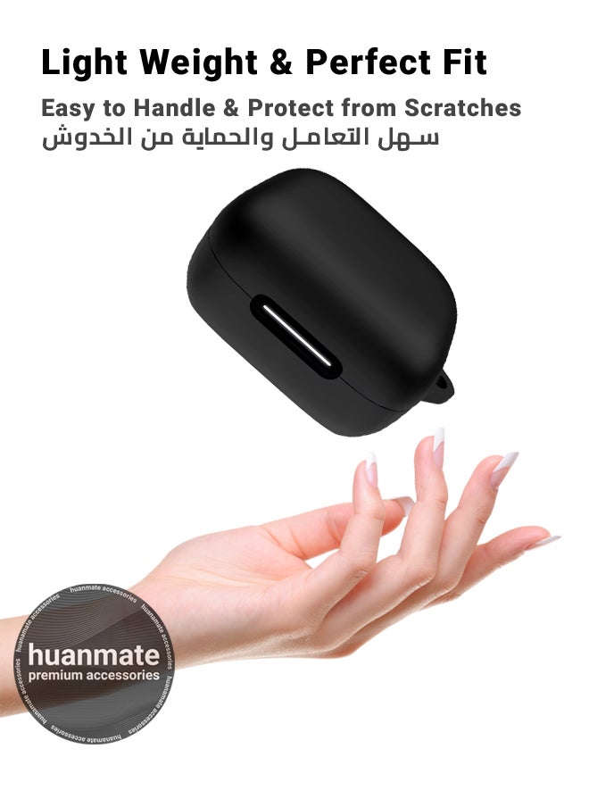 huanmate Anker SoundCore P30i Silicone Case Cover - Black - Made with Soft Silicone, Lightweight & Durable - Stylish Design, Accurate Cut-outs, Easy Installation & Removal  - Image 3