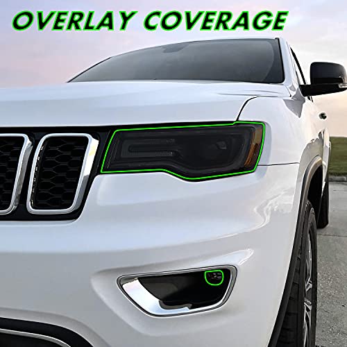 SlickMod PreCut Vinyl Smoke Tint for 2014-2021 Jeep Grand Cherokee Headlight & Foglight (1. Headlight, 35% Light Smoke) - Image 2