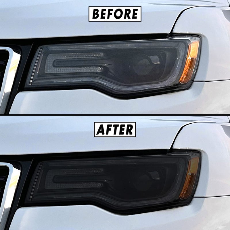 SlickMod PreCut Vinyl Smoke Tint for 2014-2021 Jeep Grand Cherokee Headlight & Foglight (1. Headlight, 35% Light Smoke) - Image 4