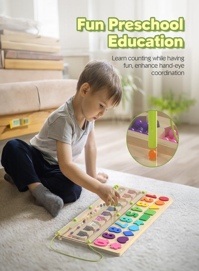 Airbition Montessori Toys 3+ Year Old, Magnetic Color and Number Maze, Shape Sorting for Toddlers, Learning Educational Counting Matching for Preschoolers - Image 2