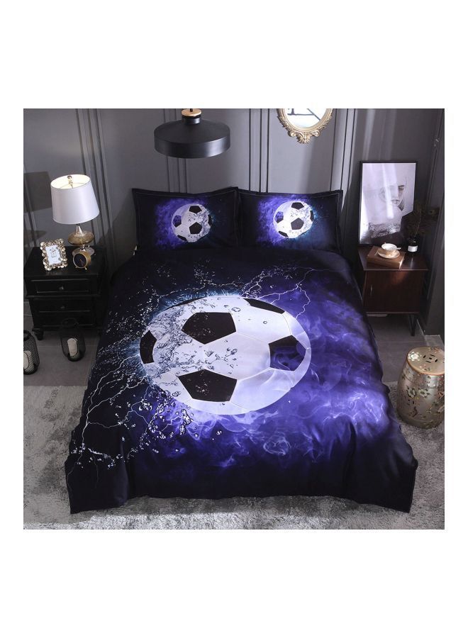 NIBEMINENT 3-Piece Printed Bed Sheet Set Polyester Purple/White/Black King - Image 4