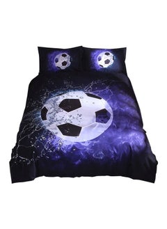 NIBEMINENT 3-Piece Printed Bed Sheet Set Polyester Purple/White/Black King  - Image 1