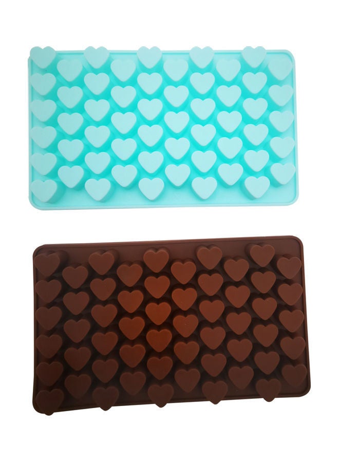 نيبمينينت مجموعة صواني مكعبات ثلج صغيرة على شكل قلب مكونة من قطعتين متعدد الألوان 18.5 x 11سم - Image 2