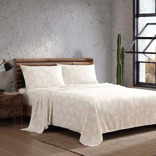 Wrangler Queen Size Sheet Set UltraSoft WrinkleResistant Bedding for Year Round Comfort Deep Pockets Bed Sheets with Matching Fitted Sheet Pillowcases Foliage Beige - Image 3