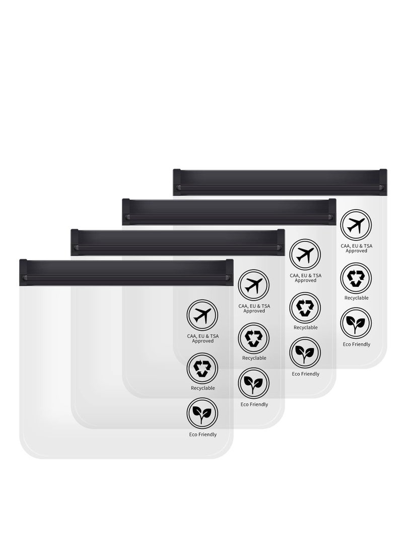 TSA Approved Quart Size Clear Toiletry Bags, Leakproof Triple-Sealed Cosmetic Bags for Liquids & Makeup, Durable and Reusable Travel Size Toiletry Set (4 Pack) - Image 1