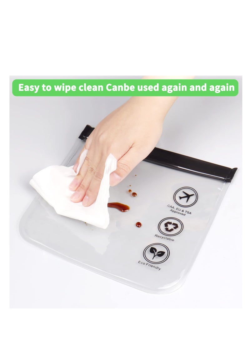 TSA Approved Quart Size Clear Toiletry Bags, Leakproof Triple-Sealed Cosmetic Bags for Liquids & Makeup, Durable and Reusable Travel Size Toiletry Set (4 Pack) - Image 3