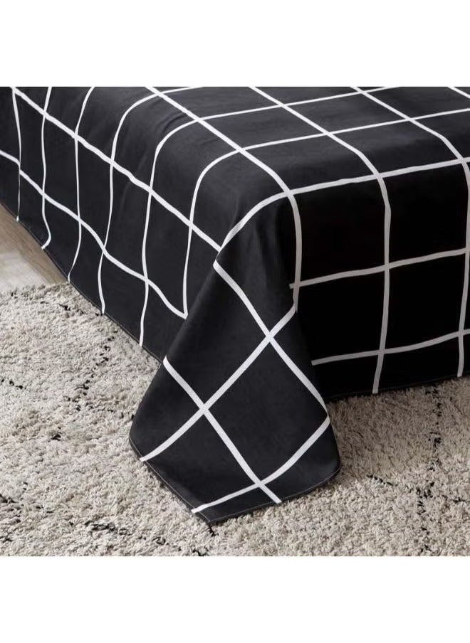 LEXIN - 3-Pieces Premium Quality Super Soft Single Size Bedding Sets, Includes 1xDuvet Cover 150x200 cm, 1xPillow Cover 48x74 cm, 1xFitted Sheet 160x230 cm, Black/White - Image 1