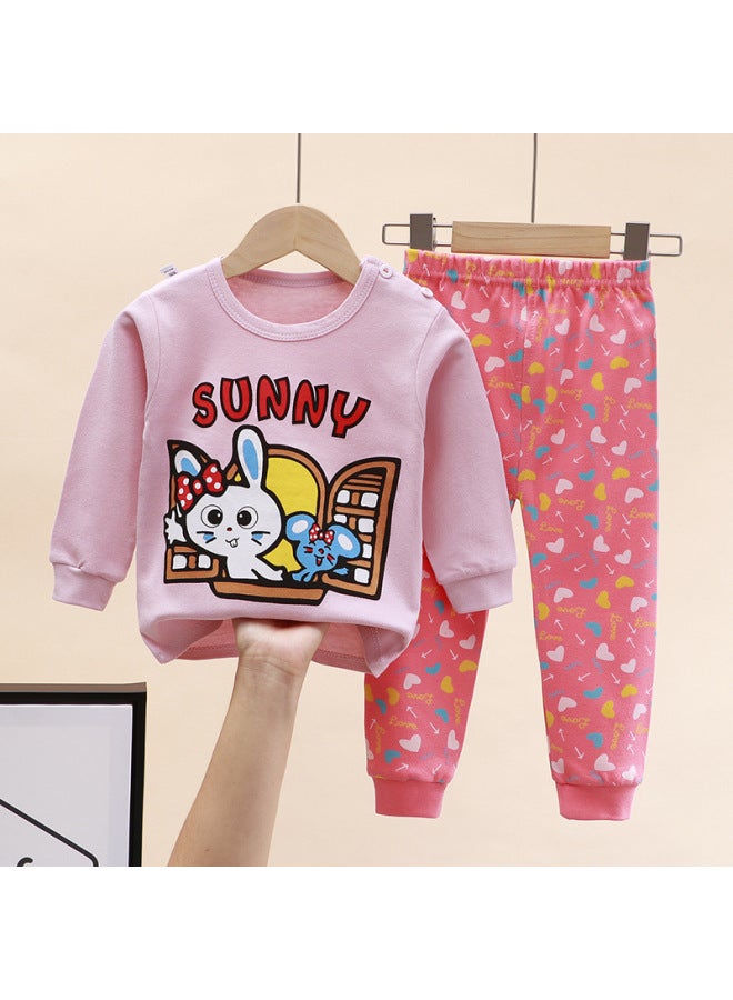 Children's Autumn Clothes Set New Pure Cotton Autumn Clothes Autumn Pants Boys Autumn Pajamas Female Baby Home Clothes Children's Clothing
