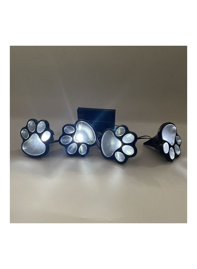 NIBEMINENT Solar Powered Dog Paw Lawn Lamp White 15cm