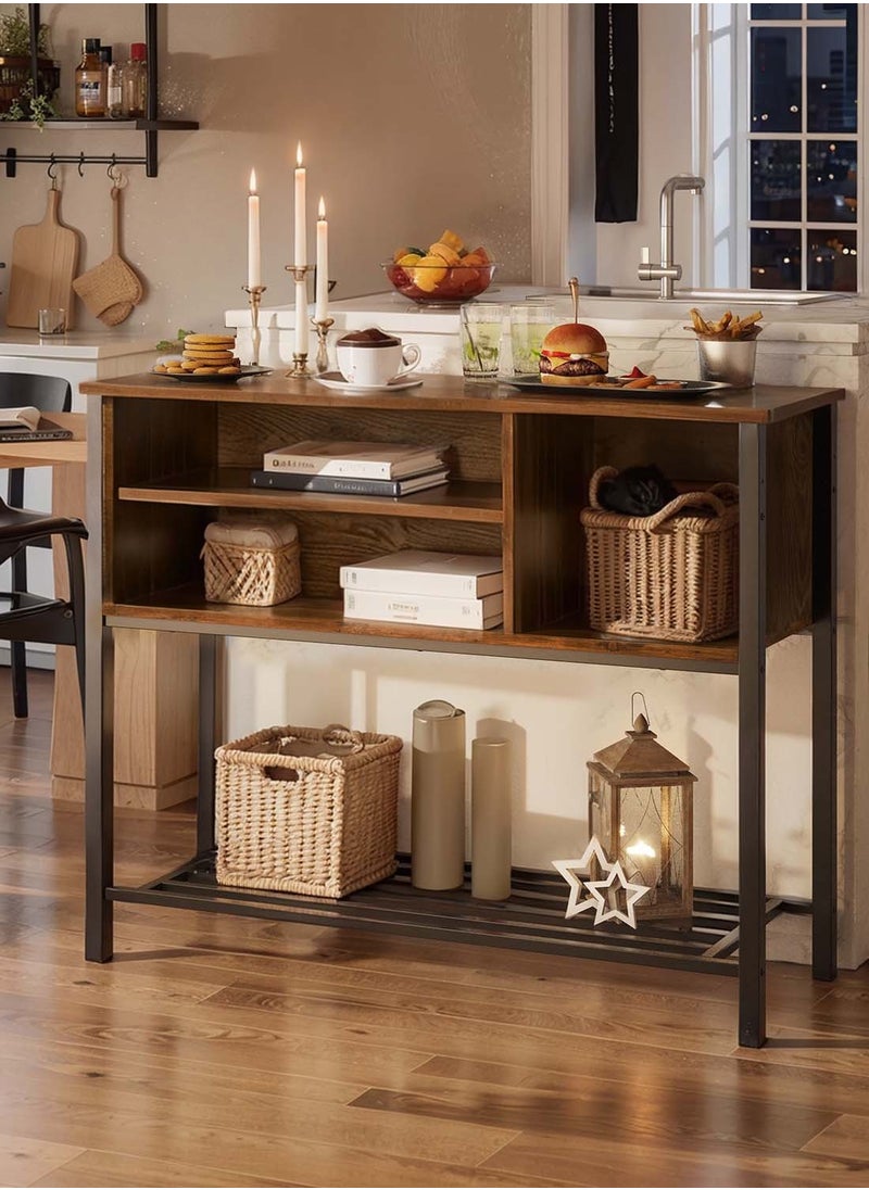 EqiEch Coffee storage cabinet, self-serve coffee cabinet, kitchen sideboard with adjustable shelves, kitchen dining room living room hallway entrance console table, black oak  - Image 5