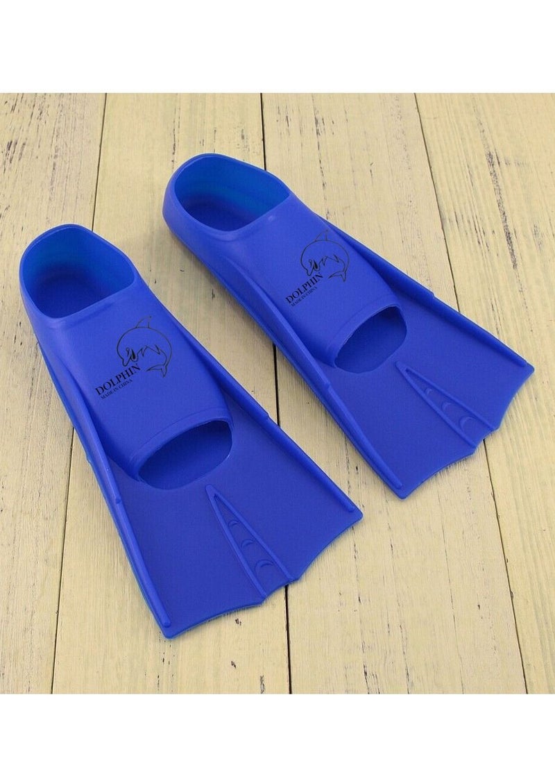 Dolphin Silicone Swim Training Short Fins, Blue, Size M (36-38)  - Image 5