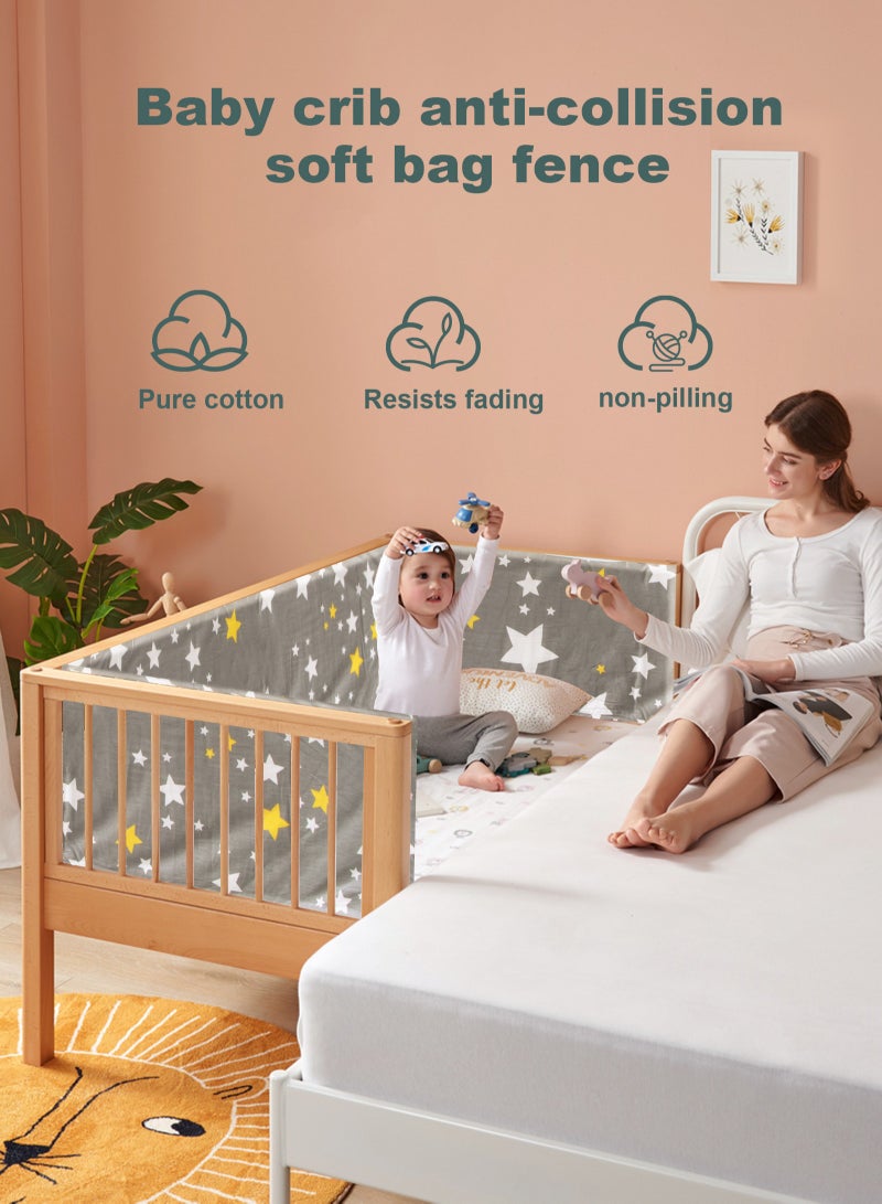 أوربازار واقي سرير قابل للتنفس، بطانة شبكية قابلة للتنفس، غطاء حاجز سرير، واقي سرير أطفال، واقي سرير أطفال للأولاد والبنات، غطاء سرير قابل للتنفس، واقي سرير أطفال 130x30x2 سم - Image 5