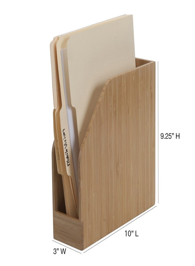 MobileVision Bamboo Vertical File Folder Holder & Office Product Organizer, Store Files, Magazines, Notepads, Books and more, 2 Pack Combo Set - Image 4