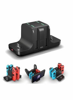 KASTWAVE Charging Dock Stand for Nintendo Switch Joy-Con, 6 in 1 Type-C USB 2.0 Switch Charging Dock Stand for Joy-Con Controllers, Portable LED Display Charger Docking for Switch, Support Play While Charging  - Image 1