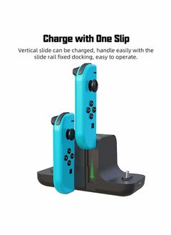 KASTWAVE Charging Dock Stand for Nintendo Switch Joy-Con, 6 in 1 Type-C USB 2.0 Switch Charging Dock Stand for Joy-Con Controllers, Portable LED Display Charger Docking for Switch, Support Play While Charging  - Image 4