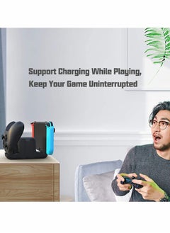 KASTWAVE Charging Dock Stand for Nintendo Switch Joy-Con, 6 in 1 Type-C USB 2.0 Switch Charging Dock Stand for Joy-Con Controllers, Portable LED Display Charger Docking for Switch, Support Play While Charging  - Image 5