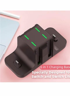 KASTWAVE Charging Dock Stand for Nintendo Switch Joy-Con, 6 in 1 Type-C USB 2.0 Switch Charging Dock Stand for Joy-Con Controllers, Portable LED Display Charger Docking for Switch, Support Play While Charging  - Image 3
