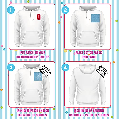 Waydress 26 Pcs Chenille Letter Iron on Patches 2.8 Inch Sew On Chenille A-Z Alphabet Letter Patches for DIY Supplies(Cute Style) - Image 4