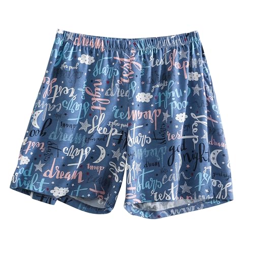 PNAEONG 3 Pack: Womens Pajamas Shorts Set Soft Elastic Waist Lounge Shorts Printed PJ Bottoms, Good Night+Coffee+Star-XL - Image 2