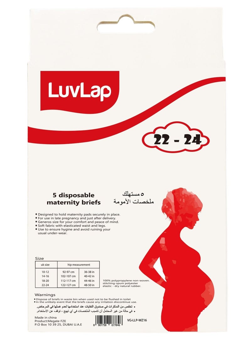 Luvlap ملابس داخلية نسائية للاستخدام مرة واحدة من لوفلاب (مقاس 14-16) (عبوة من 3 قطع)، باللون الأبيض  - Image 2