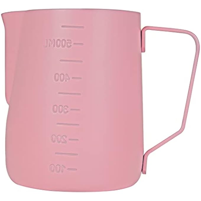 Dianoo Espresso Steaming Pitcher 600Ml Milk Frothing Pitcher Stainless Steel With Measurement Milk Frothing Cup Coffee Jug Latte Art Pink - Image 2
