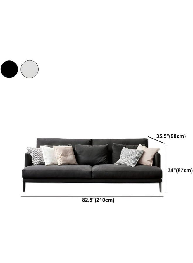 Ripple FURNITURE UAE Homes Modern 3-Seater Velvet Sofa, Grey, Metal Legs, 4 Back Cushions (Black) - Image 2