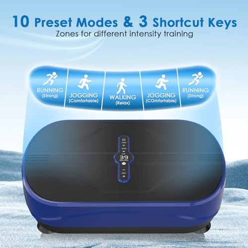 Natini Vibration Plate Exercise Machine, Power Vibrating Platform for Lymphatic Drainage,330LBS Capacity Shaker Board for Weight Loss,Whole Body Workout Machine for Home(Blue) - Image 3