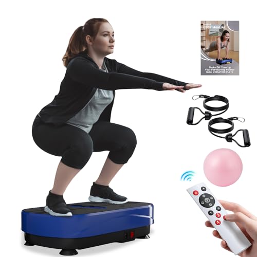 Natini Vibration Plate Exercise Machine, Power Vibrating Platform for Lymphatic Drainage,330LBS Capacity Shaker Board for Weight Loss,Whole Body Workout Machine for Home(Blue) - Image 1