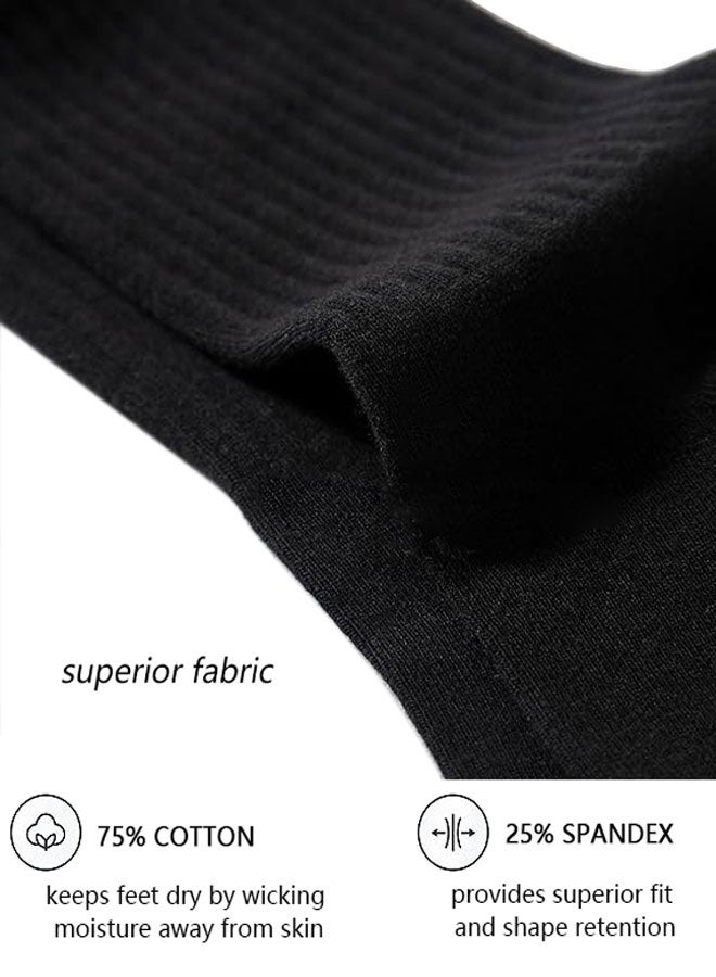 HAWAWA 8 Pairs Crew Athletic Socks for Men Women Cotton Moisture Wicking Cushion Crew Socks for Sport Running Traveling, White & Black - Image 2