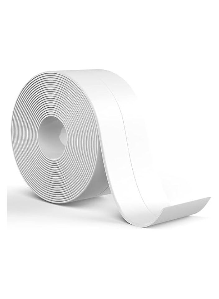 erorex White Caulk Tape Waterproof Self Adhesive, 38mm x 3.2m, Bathroom Sealant Tape, Floor Wall Edge Protector - Image 1