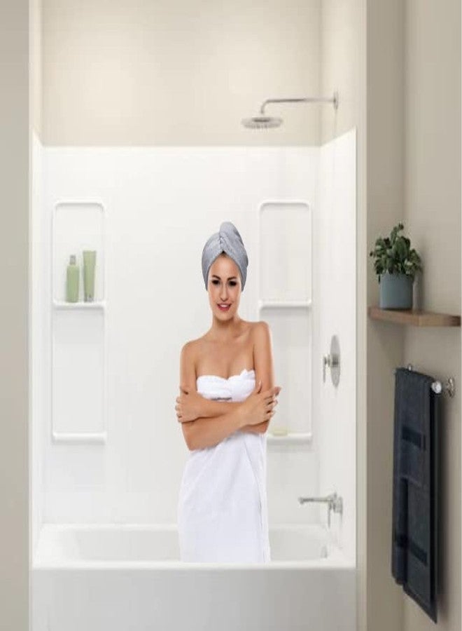 Relax Microfiber Hair Towel Wrap (Pack of 3) Super Absorbent Anti Frizz Fast Drying Hair Turban for Curly Long Thick Hair Women’s Quick Dry Bath & Head Cap with Button 10” x 26” Hair Plopping Towel (Gray) - Image 2