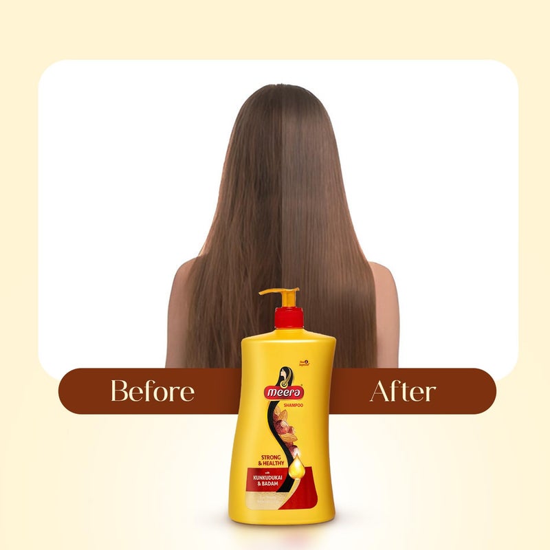 Meera Strong Healthy Shampoo 1 litre Strengthens Hair Reduces Breakage Enriched with Badam Kunkudukai Gentle ParabenFree Care for Women Men - Image 5
