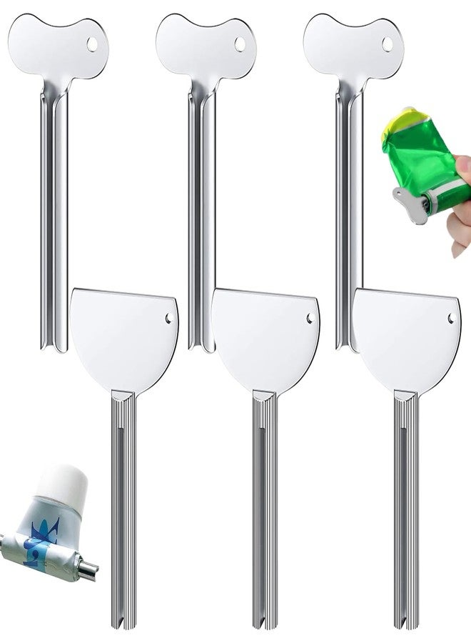 Shudyear 6 Pack Toothpaste Squeezer Metal Tube Key Roller - Stainless Steel Squeezer Tool for Toothpaste Hair Color Paint Tubes Dispenser Clip Holder - Image 1