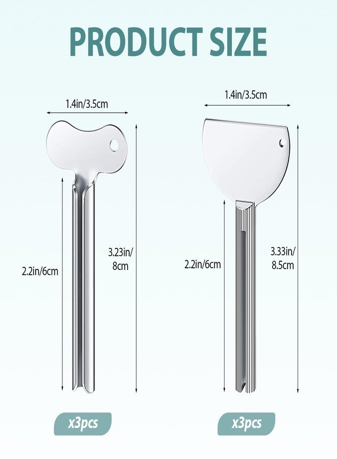 Shudyear 6 Pack Toothpaste Squeezer Metal Tube Key Roller - Stainless Steel Squeezer Tool for Toothpaste Hair Color Paint Tubes Dispenser Clip Holder - Image 2