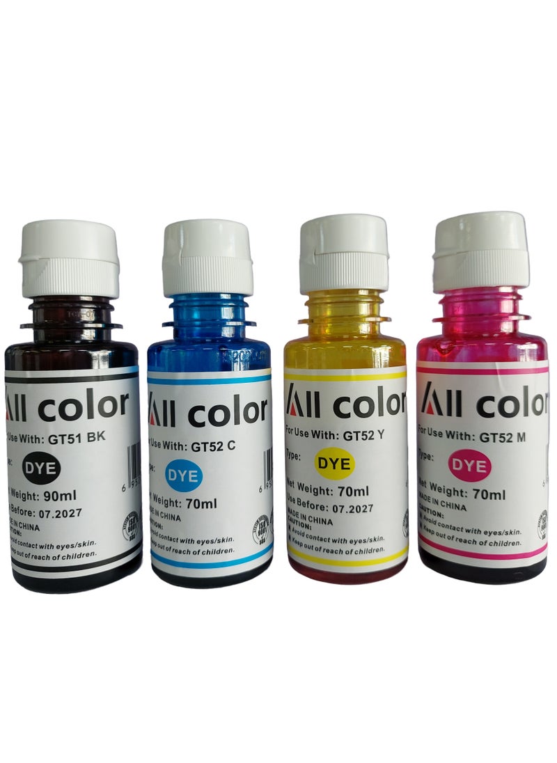 ALL COLOR Compatible Liquid Ink With GT53/51 Black GT52 Cyan GT52 Yellow GT52 Magenta ink Replacement for HP Printers 315, 316, 319, 415, 416, 500, 515, 525, 516, 530, 580, 585  - Image 1