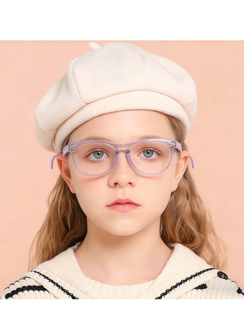 kids Blue Light Blocking Glasses For Girls And Boys Computer Blue Light Blocking Glasses For Age 3-11 (Purple) - Image 2