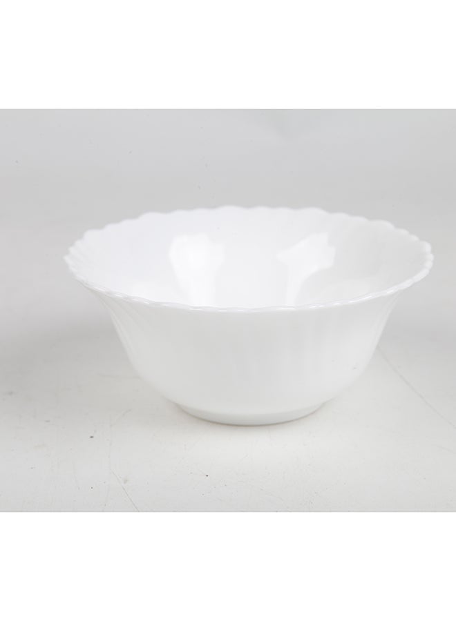 ايست من نون Set of 6 White Opal Glass Cereal and Soup Bowl, Dishwasher & Microwave Safe Round Bowls for Cereal, Soup, Salad and Rice - Image 2
