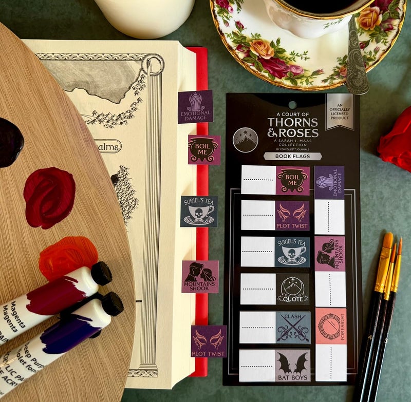 Conquest Journals A Court of Thorns and Roses Book Annotation Flags, 30 Sticky Bookmark Tabs, 9 Bookish Designs, Sarah J. Maas ACOTAR Collection, Gifts for Readers & Book Lovers, Officially Licensed - Image 2