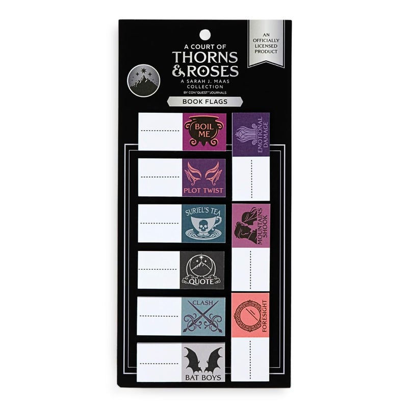 Conquest Journals A Court of Thorns and Roses Book Annotation Flags, 30 Sticky Bookmark Tabs, 9 Bookish Designs, Sarah J. Maas ACOTAR Collection, Gifts for Readers & Book Lovers, Officially Licensed - Image 1