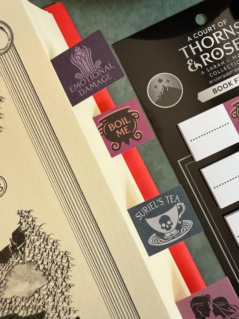 Conquest Journals A Court of Thorns and Roses Book Annotation Flags, 30 Sticky Bookmark Tabs, 9 Bookish Designs, Sarah J. Maas ACOTAR Collection, Gifts for Readers & Book Lovers, Officially Licensed - Image 4