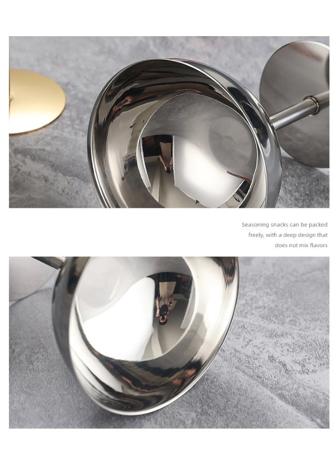 AuliceVerse 2-Piece 304 Stainless Steel Dessert Cup Set - 200ML Footed Cup + 180ML Pedestal Bowl, Anti-Bacterial & Shatterproof Serving Cups for Yogurt/Ice Cream - Image 3