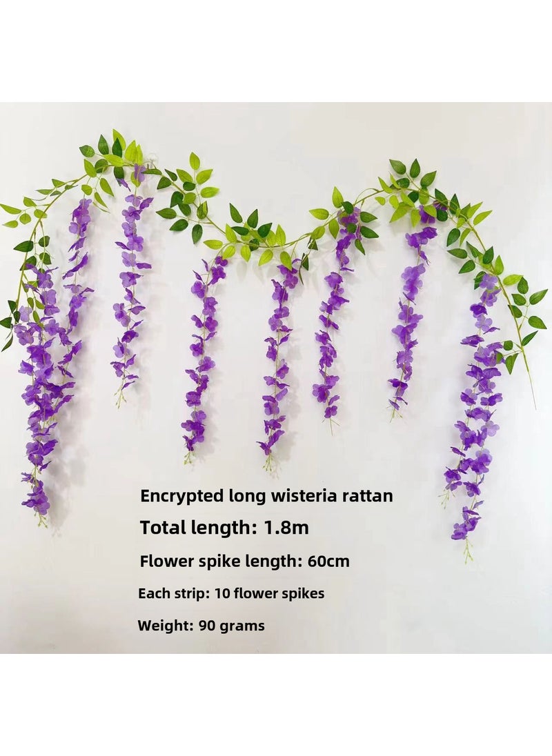 Generic Artificial Wisteria Vine Flower Garland DecorEncrypted long purple blue 1 piece Encrypted long purple blue 1 piece 