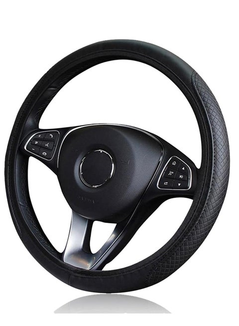 غطاء عجلة القيادة, غطاء عجلة القيادة العالمي للسيارة, مادة الجلد الميكروفيبر, لا توجد حلقة داخلية, واقي السيارات المقاوم للانزلاق, الإكسسوارات الداخلية للسيارة 30-30 سم