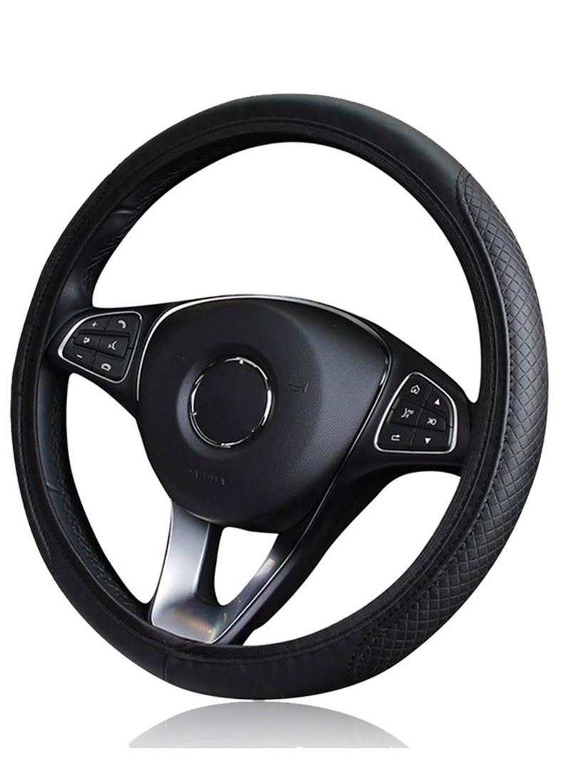 Generic Steering Wheel Cover Universal Car Steering Wheel Cover Microfiber Leather Material No Inner Ring Skidproof Auto Protector Car Interior Accessories 30-30cm - Image 1