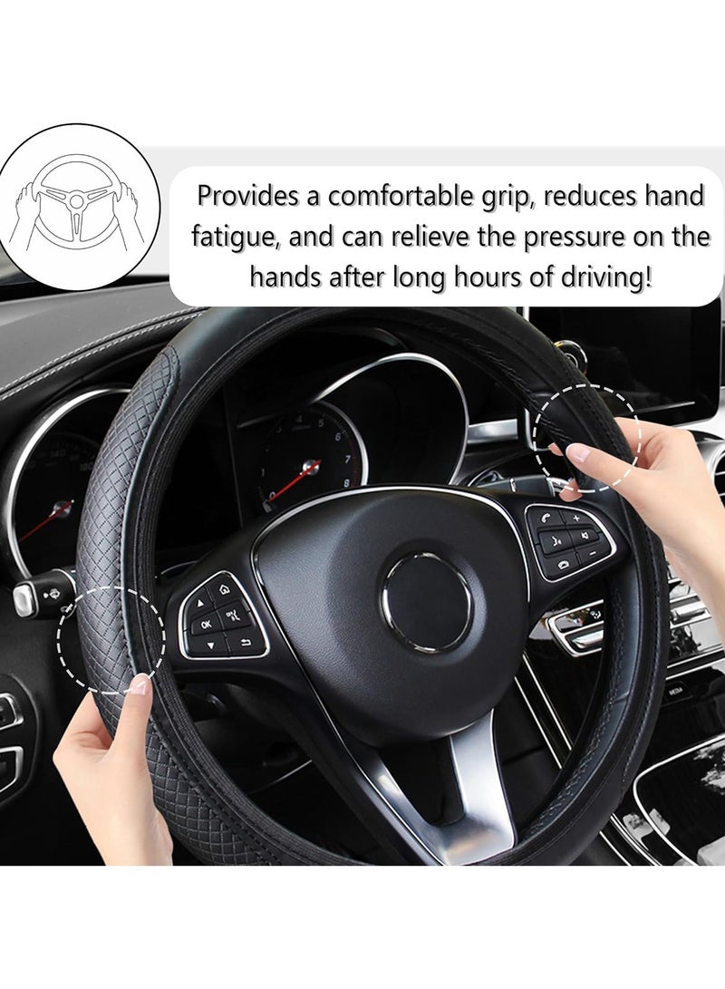 Generic Steering Wheel Cover Universal Car Steering Wheel Cover Microfiber Leather Material No Inner Ring Skidproof Auto Protector Car Interior Accessories 30-30cm - Image 3